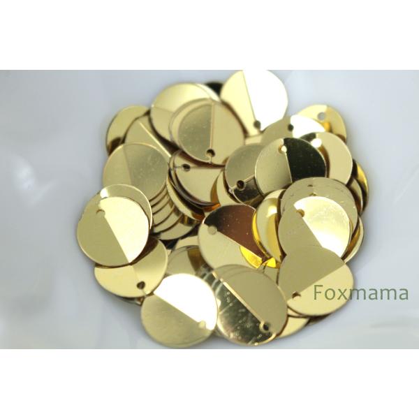 スパンコール 10mm 約80枚(約2.5g) 丸 トップホール 中折れ メタリック 金色 (SCC...