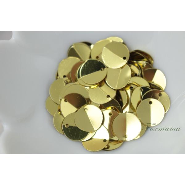 スパンコール 10mm 約90枚(約2.5g) 丸 トップホール 中折れ メタリック 金色(SCC1...