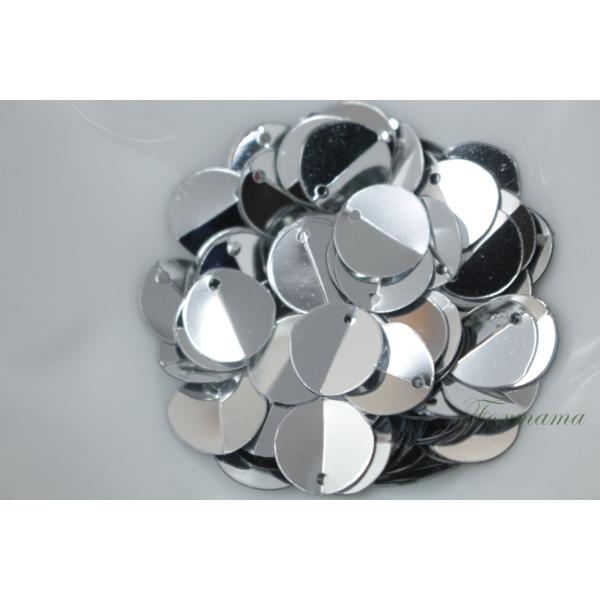 スパンコール 10mm 約90枚(約2.5g) 丸 トップホール 中折れ メタリック 銀色(SCC1...