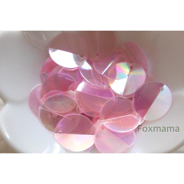 スパンコール 15mm 約43枚(約3g) 丸 折れ トップホール オーロラ ピンク (SCC15A...