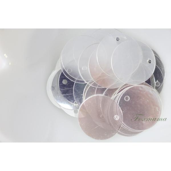 スパンコール 約50枚(約3g) 丸 トップホール 15mm シャイニー 透明 クリア (SCC15...