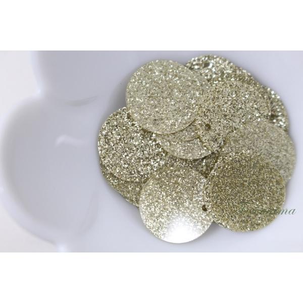 スパンコール 約38枚(約2.5g) 丸 16mm ラメ金色 ゴールド トップホール (SCC16L...