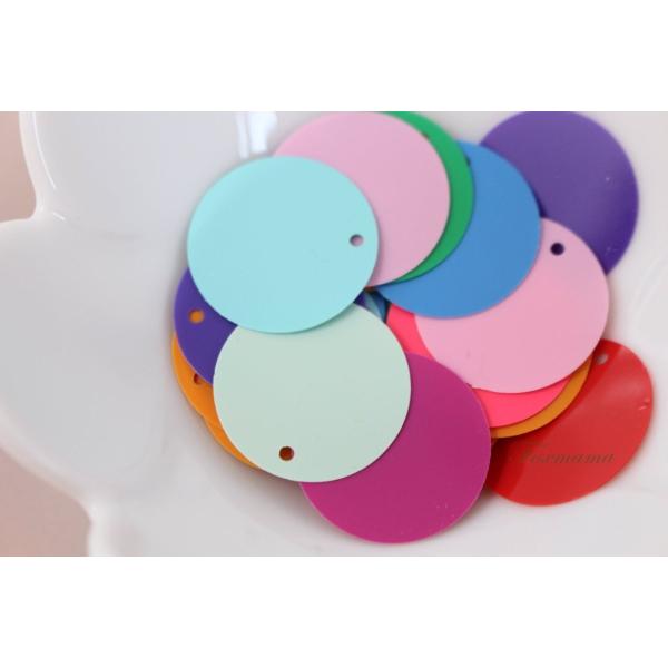 スパンコール 約28枚(約3g) トップホール 丸 19mm 混色(SCC190MXJQTH)