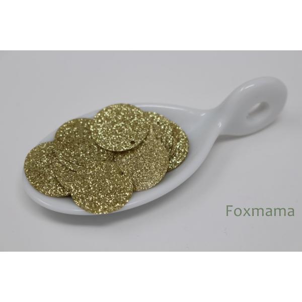 スパンコール 約33枚(約2.5g) 丸 19mm ラメ金色 ゴールド トップホール (SCC19L...