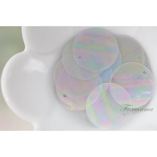 スパンコール 約28枚(約3g) 丸 20mm トップホール オーロラグレー 灰 (SCC20AGY...