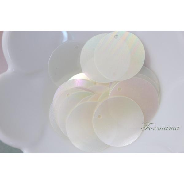 スパンコール 約28枚(約3g) 丸 約20mm トップホール　オーロラ オフ白 (SCC20AKN...