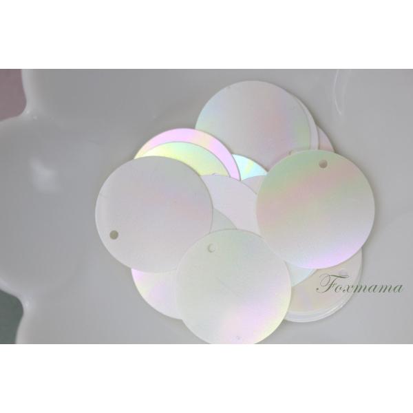 スパンコール 約28枚(約3g) 丸 約20mm トップホール　オーロラ 乳白 (SCC20AMWJ...