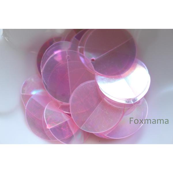 スパンコール 20mm 約25枚(約3g) 丸 折れ トップホール オーロラ ピンク (SCC20A...