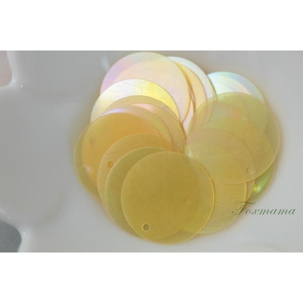 スパンコール 20mm 約28枚(約3g) 丸 トップホール オーロラ 黄 (SCC20AYLHYT...