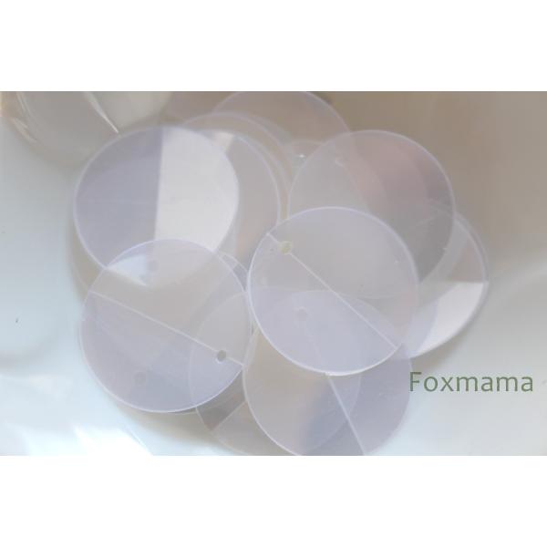 スパンコール 20mm 約25枚(約3g) 丸 折れ トップホール 半透明 キナリ (SCC20BK...