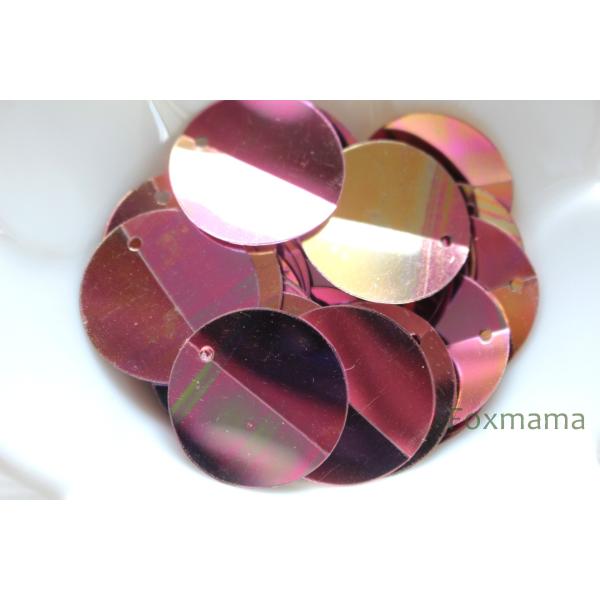 スパンコール 20mm 約25枚(約3g) 丸 折れ トップホール グラデ ピンクx金色 (SCC2...