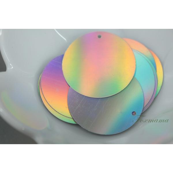 【訳あり】スパンコール　29mm 10枚 丸 トップホール オーロラ シルバー 銀色 (SCC29A...