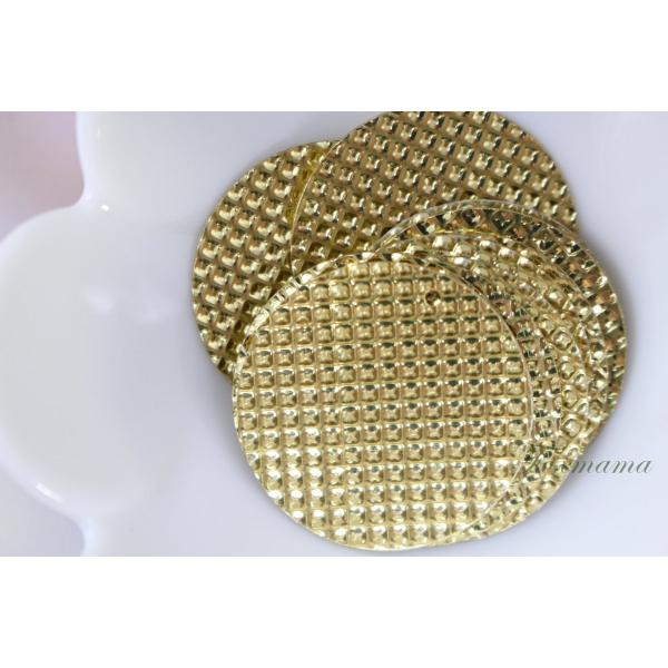 スパンコール 10枚 丸 29mm 格子型押し トップホール ゴールド 金色 (SCC29EGLJJ...