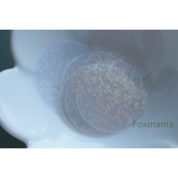 スパンコール 29mm 約10枚 丸 トップホール ホログラム模様  半透明 クリーム色系 (SCC...