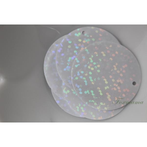 スパンコール 10枚 丸 29mm トップホール ホログラム 白 ホワイト (SCC29HWHJHT...