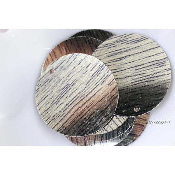 スパンコール 10枚 丸 29mm 木目柄 トップホール 薄ゴールド 金色 (SCC29WFGJJT...