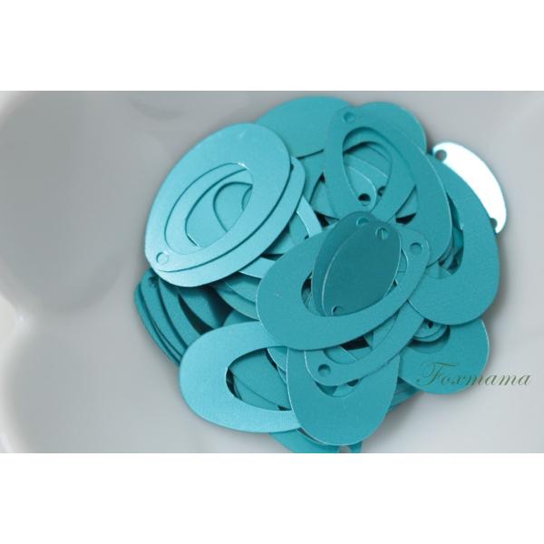 スパンコール 22mm 約3g 雫と楕円 メタリック 青緑 (SDP22TGBSH2S)