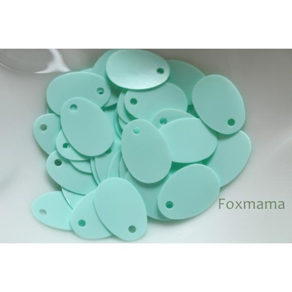 スパンコール 約13x9mm 約48枚(約2g) たまご形 トップホール ミント (SEG130MT...