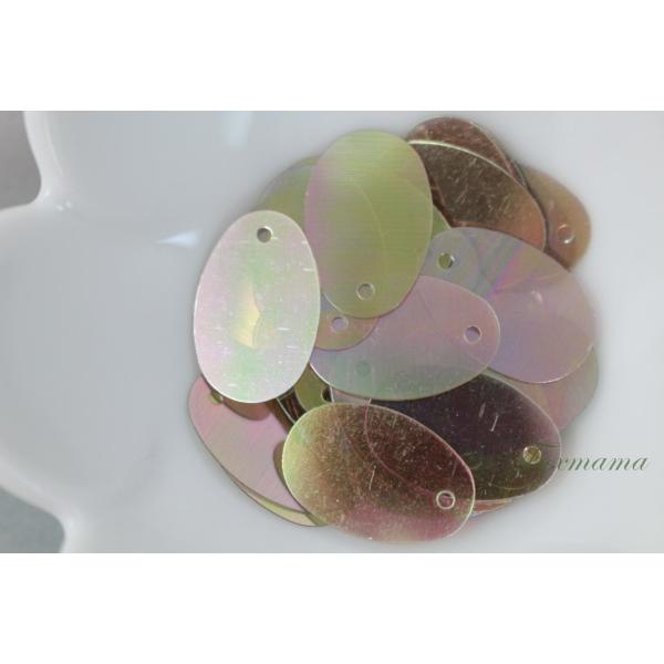 スパンコール 19mm 約40枚(約2.5g) たまご形 トップホール オーロラ 茶色系 (SEG1...