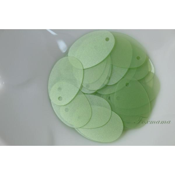スパンコール 19mm 約40枚(約2.5g) たまご形 トップホール マット 薄緑 (SEG19M...