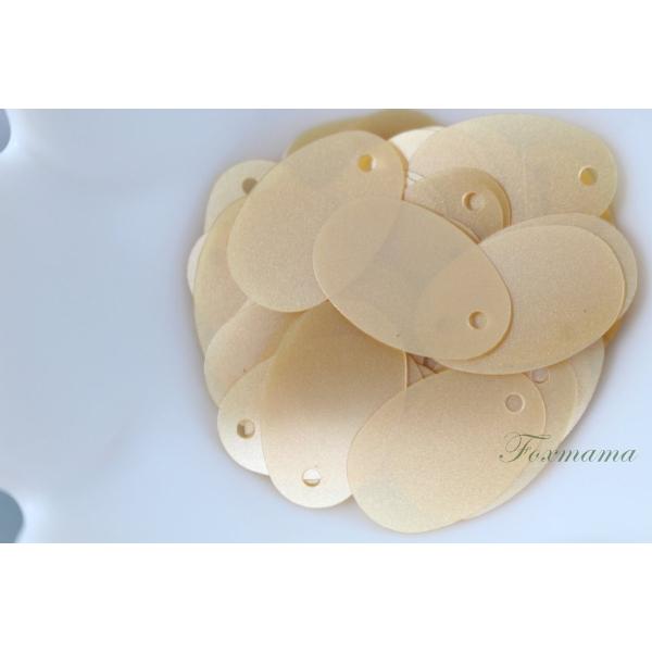 スパンコール 約40枚(約2.5g) たまご形 トップホール 19x12mm マット 薄オレンジ(S...