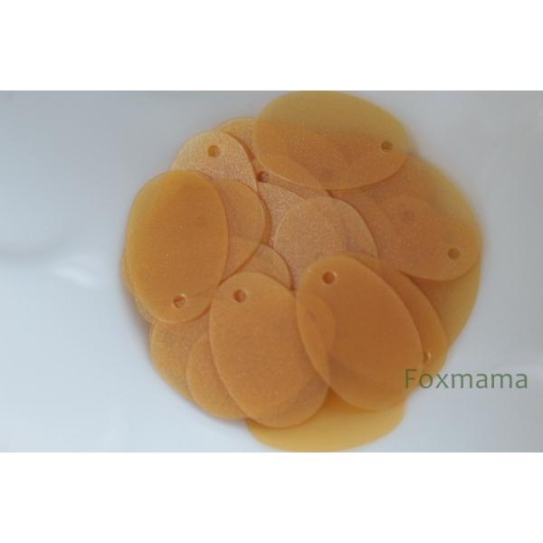 スパンコール 19mm 約40枚(約2.5g) たまご形 トップホール マット 暗いオレンジ (SE...