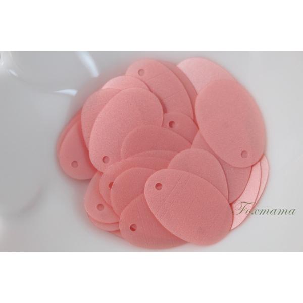 スパンコール 19mm 約36枚(約2.5g) たまご形 トップホール マット サーモンピンク (S...