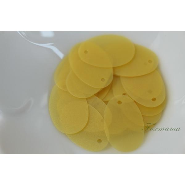 スパンコール 19mm 約36枚(約2.5g) たまご形 トップホール マット 黄系 (SEG19M...