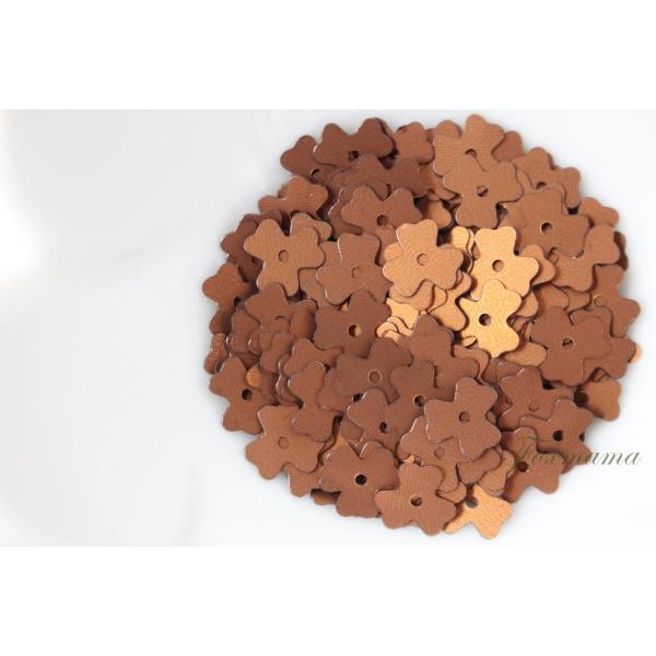 スパンコール 約250枚(約2g) 3枚花びら 7mm マット ブロンズ色 (SF307MBZJH0...