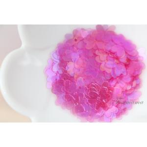 スパンコール 約200枚(約3g) 3枚花びら 半透明 ピンク系