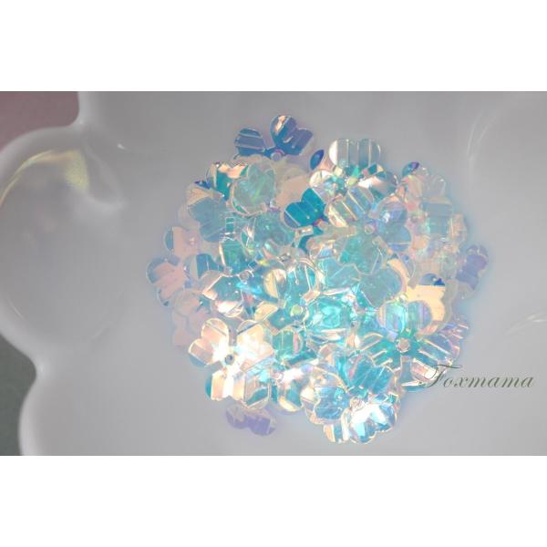 スパンコール 約60枚(約2g) 3枚花びら 12mm オーロラ 透明 (SF312ASKSE00)