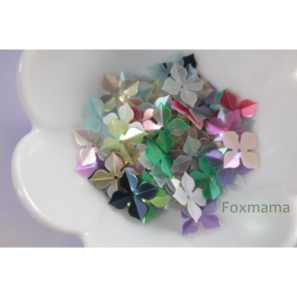 スパンコール 10mm 約70枚(約2g) 4枚花びら 薄オーロラ 混色 (SF410AMXHW01...