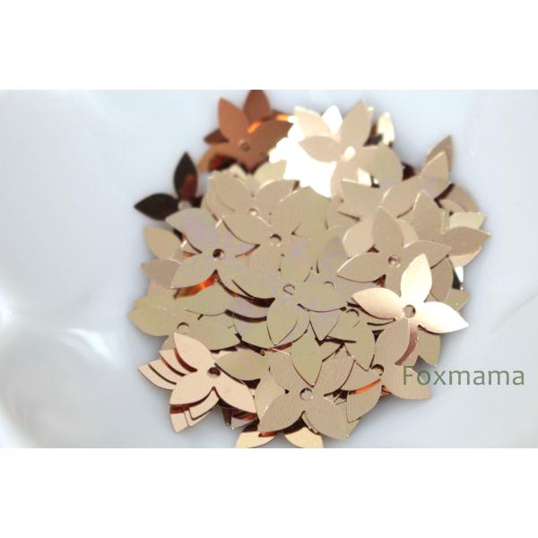 スパンコール約110枚(約2g) 10mm  4枚花びら 平 メタリック 金色 (SF410TGLH...