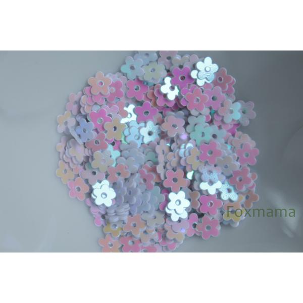 スパンコール 約350枚(約2g) 5mm 5枚花びら オーロラ乳白 (SF505AMWGA00)