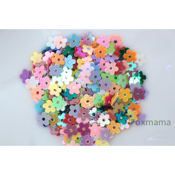 スパンコール 5mm 約330枚(約2g) 5枚花びら オーロラ 混色 (SF505AMXWW00)