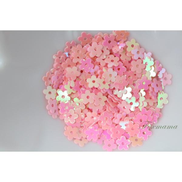 スパンコール 約350枚(約2g) 5mm 5枚花びら オーロラ ピンク (SF505APKSE00...
