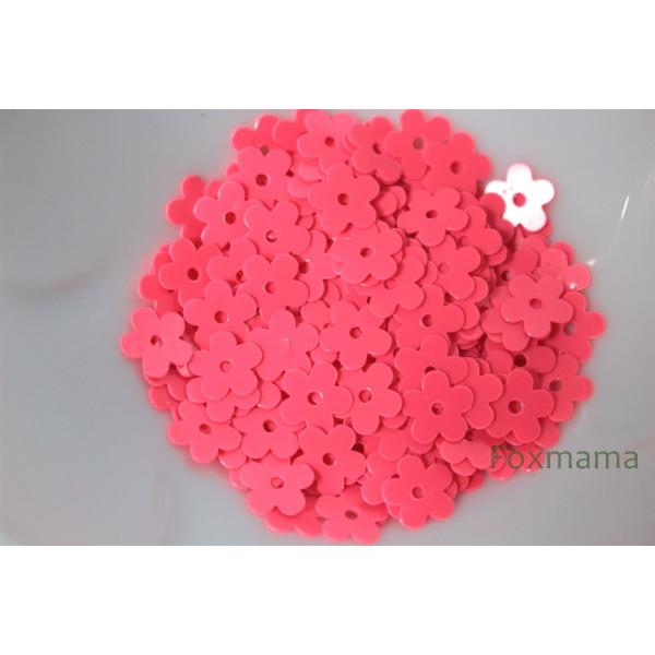 スパンコール 7mm 約200枚(約2g) 5枚花びら 濃いピンク (SF5070DPHH01)