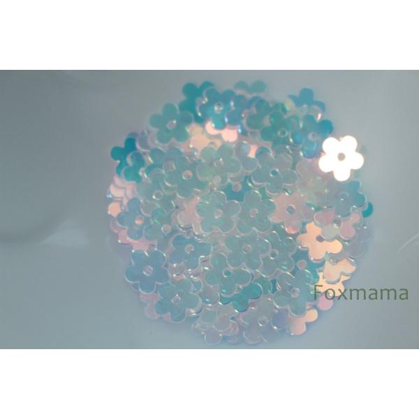 スパンコール 7mm 約160枚(約2g) 5枚花びら オーロラ 透明 (SF507ASKHH01)