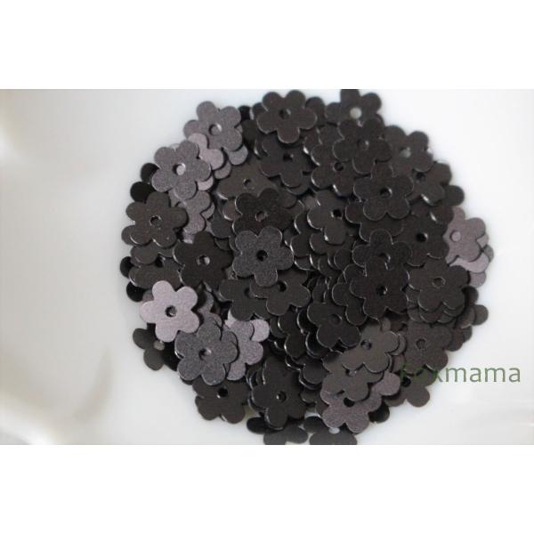 スパンコール 7mm 約200枚(約2g) 5枚花びら マット 黒 (SF507MBKHH01)