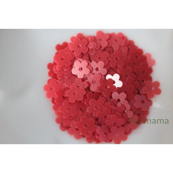 スパンコール 7mm 約200枚(約2g) 5枚花びら マット 赤 (SF507MRDHH01)