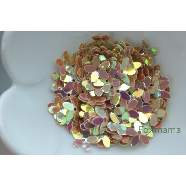 スパンコール 10mm 約100枚(約2.5g) 5枚花びら オーロラ ベージュ (SF510ABG...