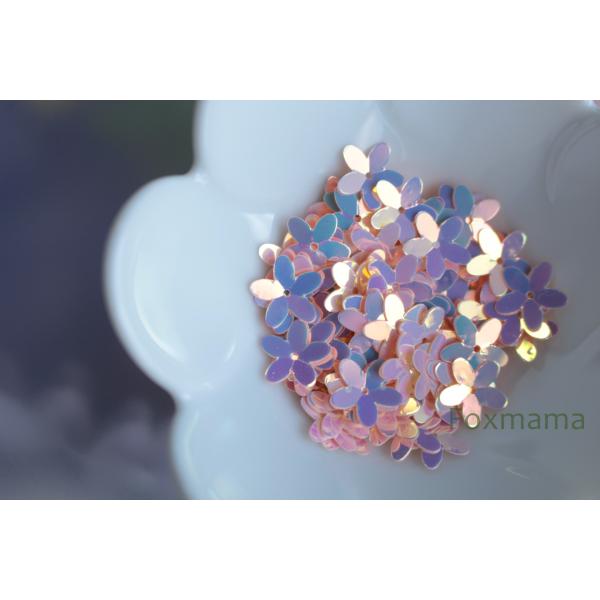 スパンコール 10mm 約100枚(約2.5g) 5枚花びら オーロラ薄ピンク (SF510AFPE...