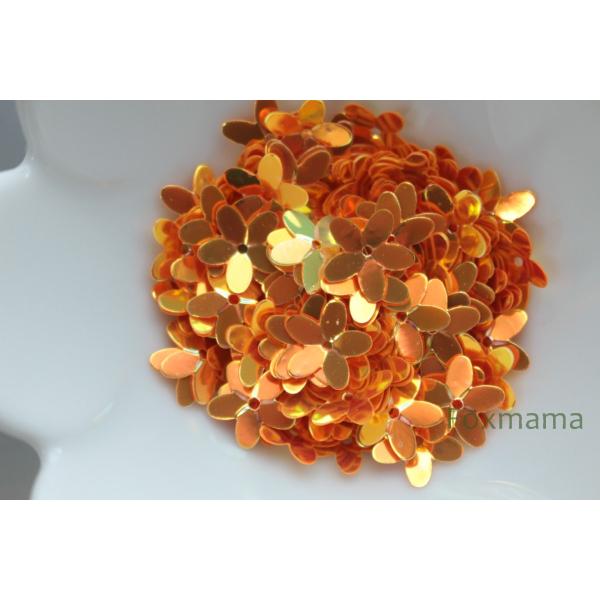 スパンコール 10mm 約100枚(約2.5g) 5枚花びら オーロラ オレンジ (SF510AOG...