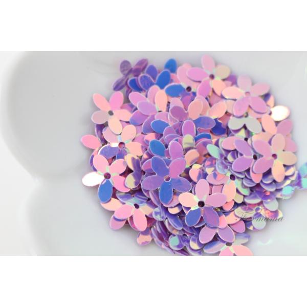 スパンコール 約105枚(約2.8g) 5枚花びら 10mm オーロラ紫 (SF510APPBS00...