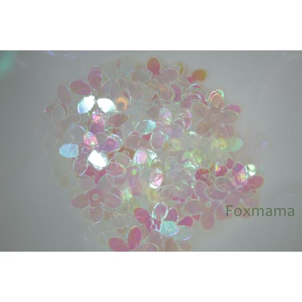 スパンコール 10mm 約80枚(約2g) 五花 オーロラ半透明白 (SF510AWHHWHS)