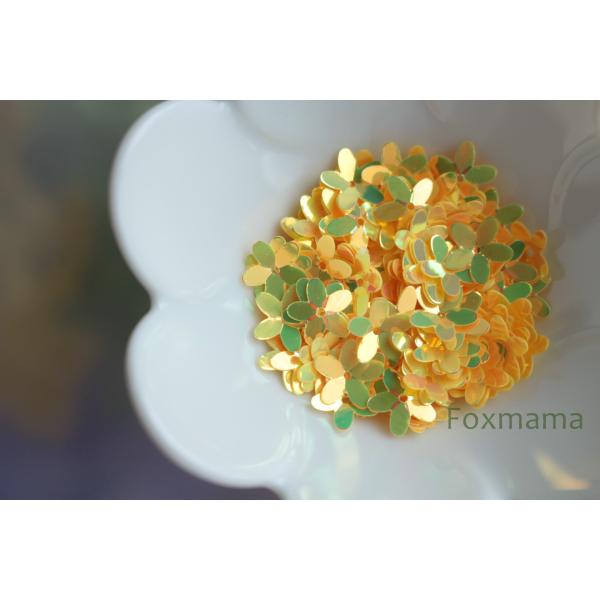 スパンコール 10mm 約110枚(約2.8g) 5枚花びら オーロラ 黄 (SF510AYLHW0...