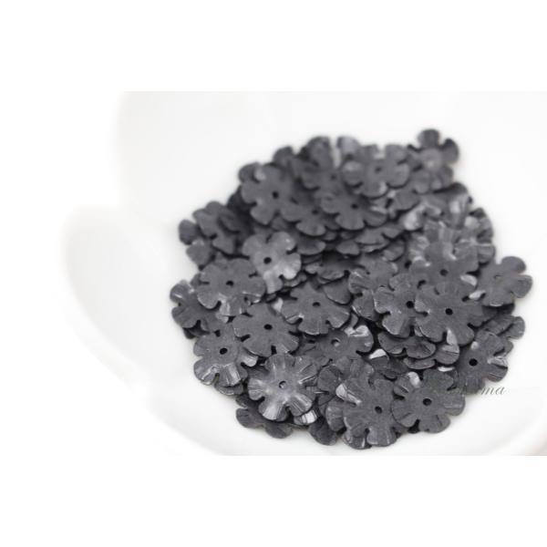 スパンコール 約3.8g分 5枚花びら10mm マット黒(SF510MBKBJ00)