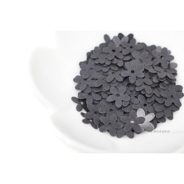 スパンコール 約3.8g(約210枚)分 5枚花びら 10mm マット 黒(SF510MBKBJHR...