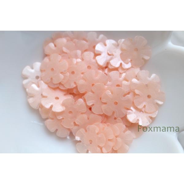 スパンコール 約100枚(約2.5g) 5枚花びら10mm マット 薄オレンジ (SF510MFOW...