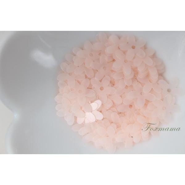 スパンコール 約180枚(約3g) 5枚花びら 平 10mm マット 薄サーモンピンク(SF510M...